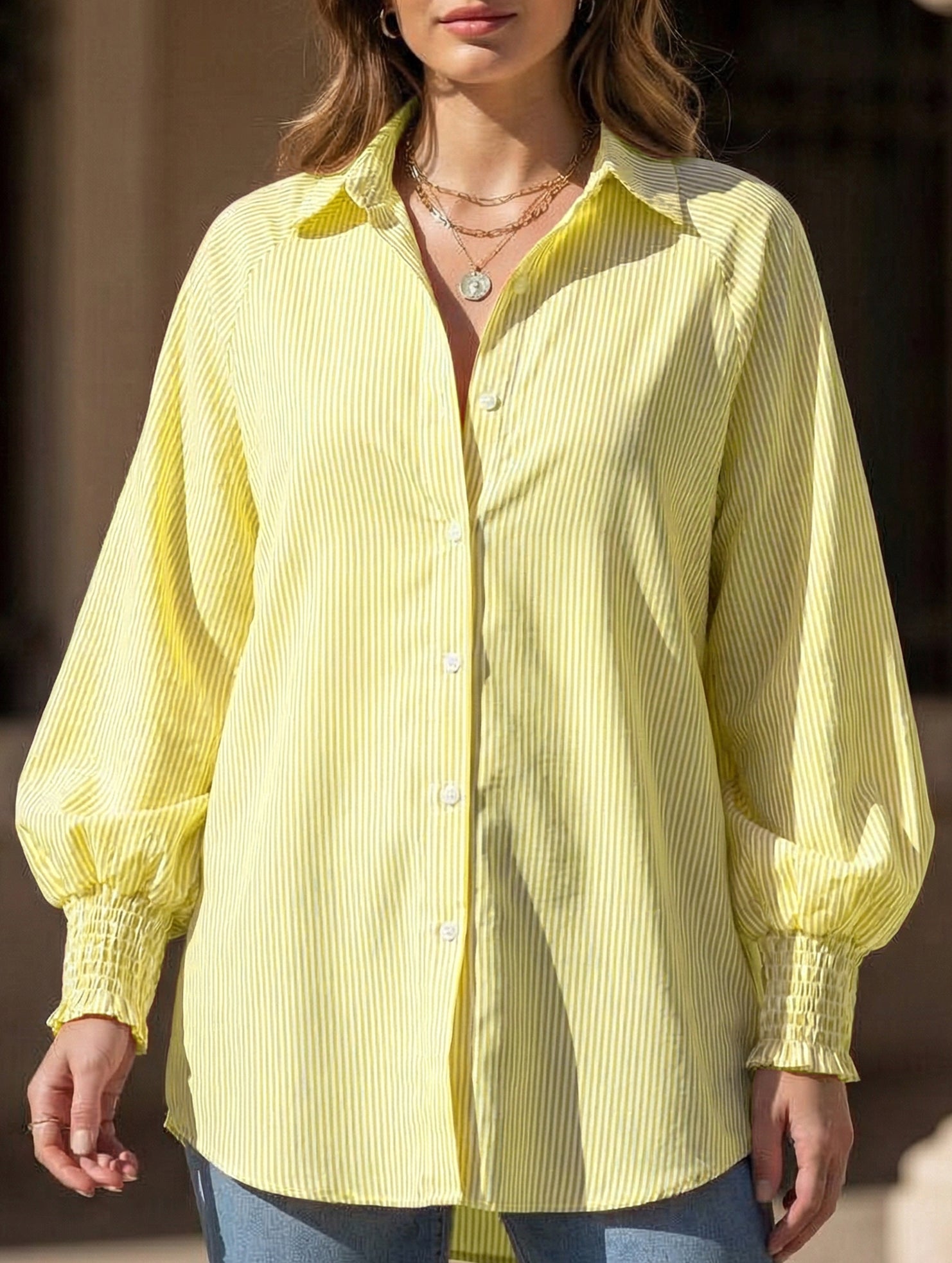 Striped Loose Casual Cover-up Beachwear_CWTSTL01212