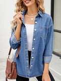 Women's Washed Loose Long-Sleeve Denim Shirt_CWTSTL01213