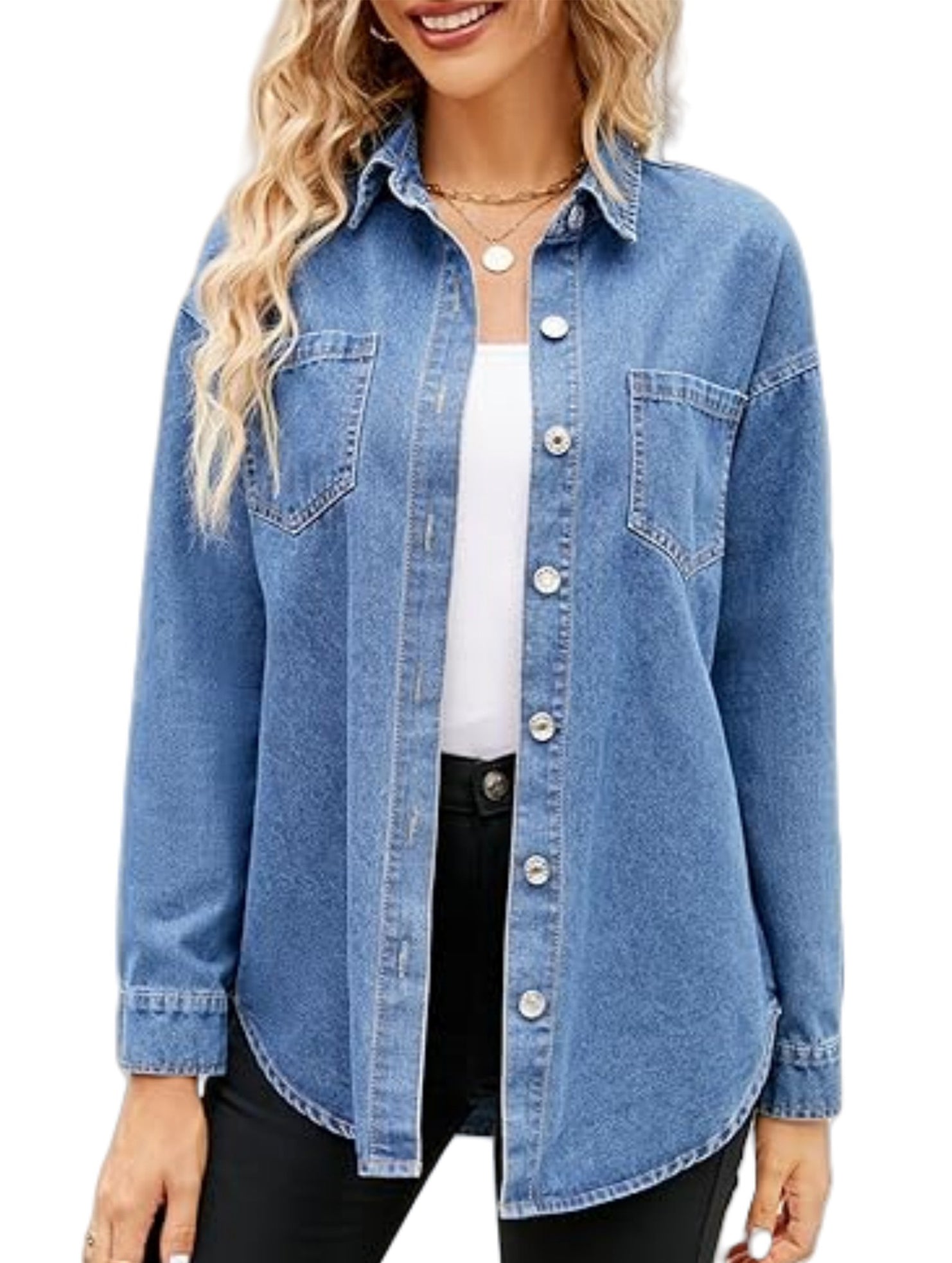 Women's Washed Loose Long-Sleeve Denim Shirt_CWTSTL01213