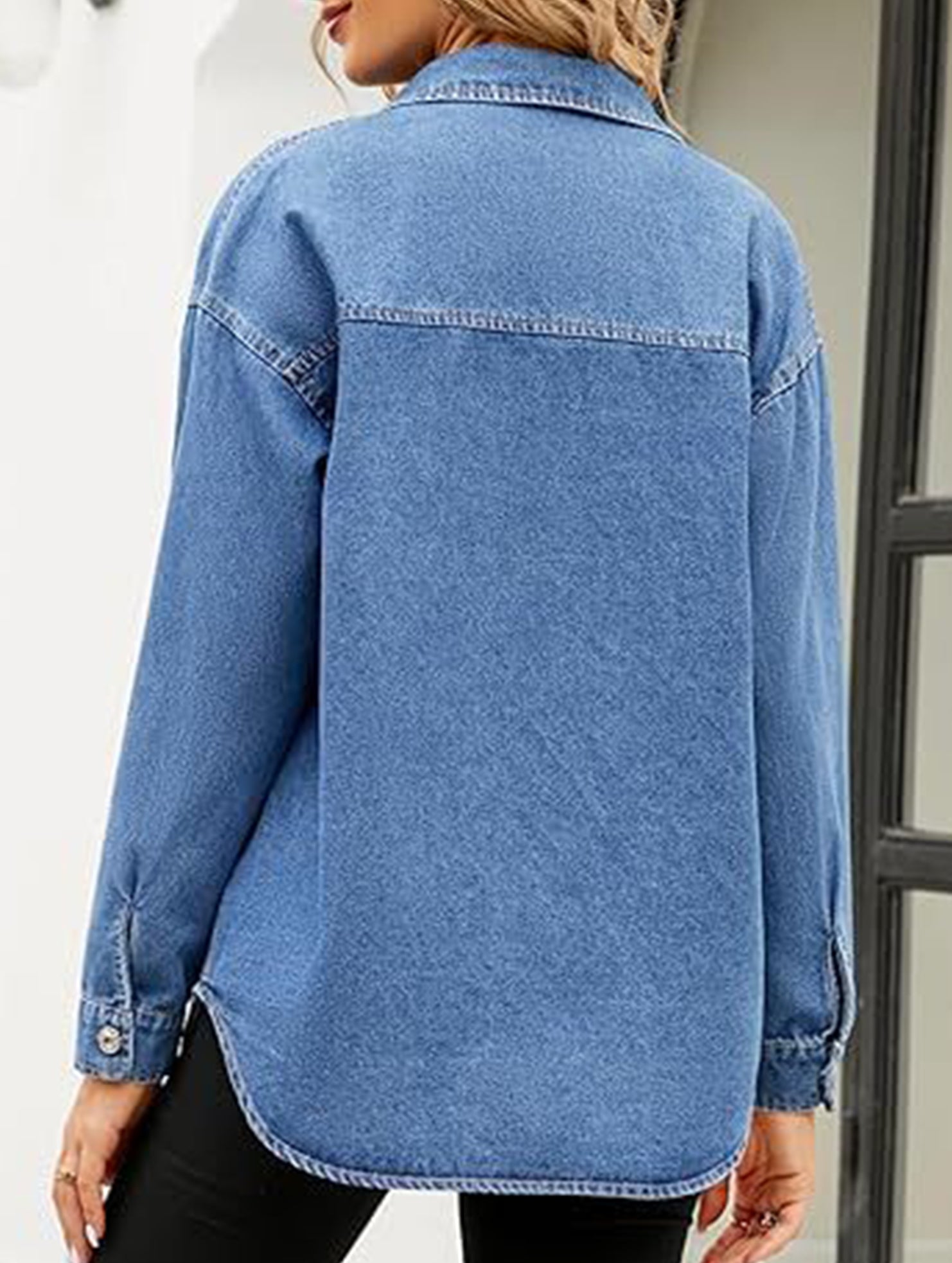 Women's Washed Loose Long-Sleeve Denim Shirt_CWTSTL01213