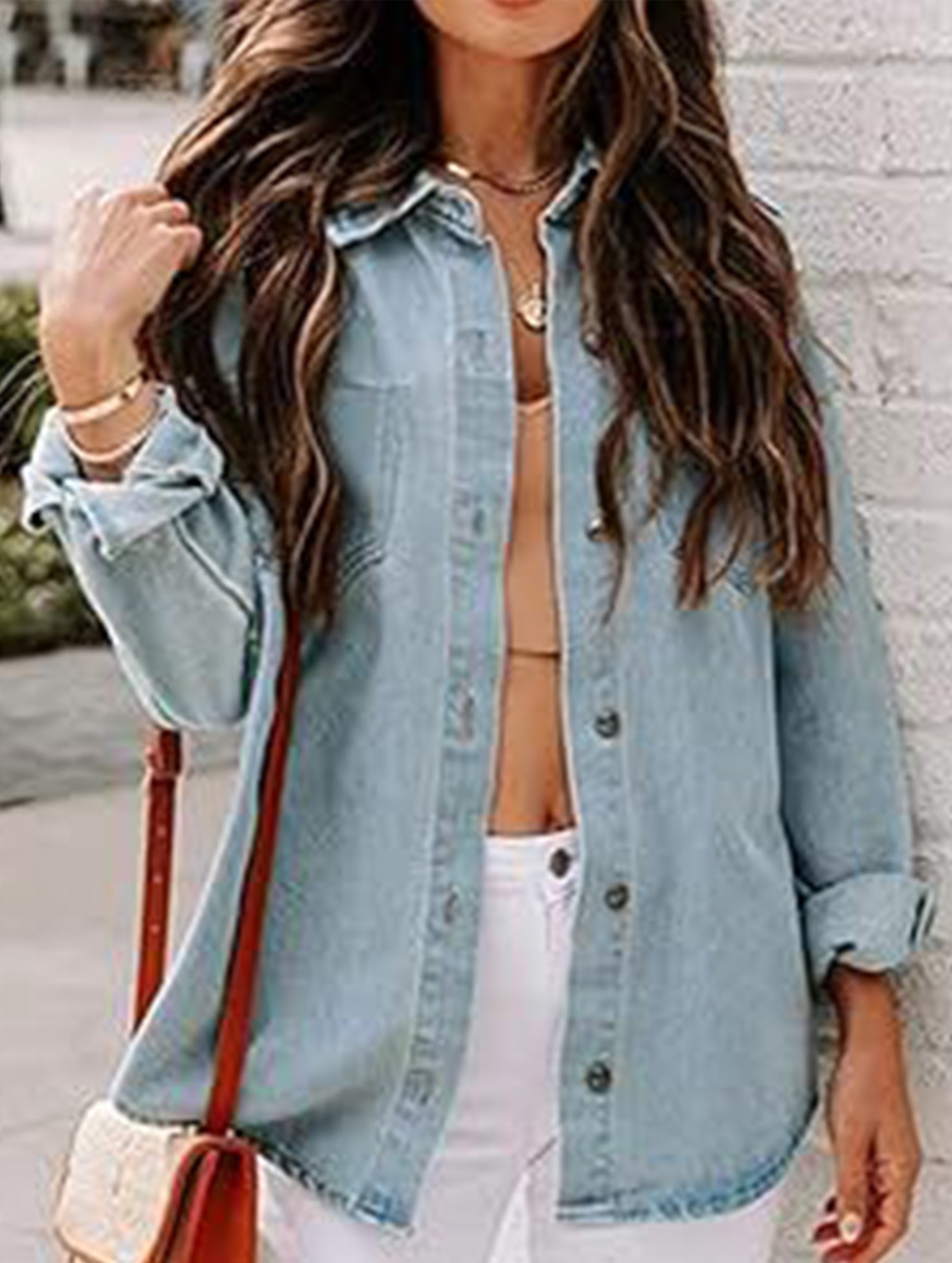 Women's Washed Loose Long-Sleeve Denim Shirt_CWTSTL01213
