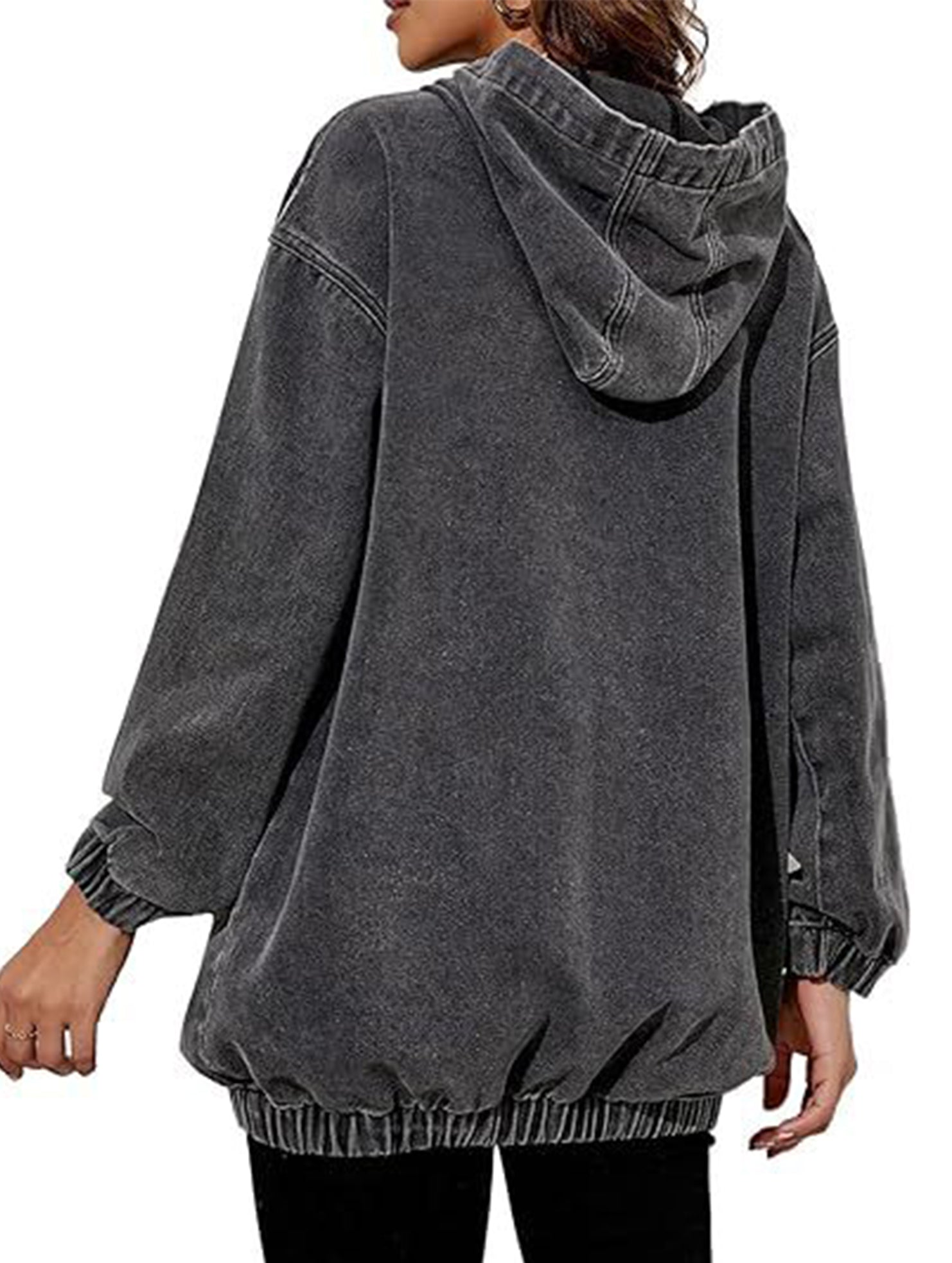 Women's denim retro hooded pullover sweatshirt_CWTSTL01214