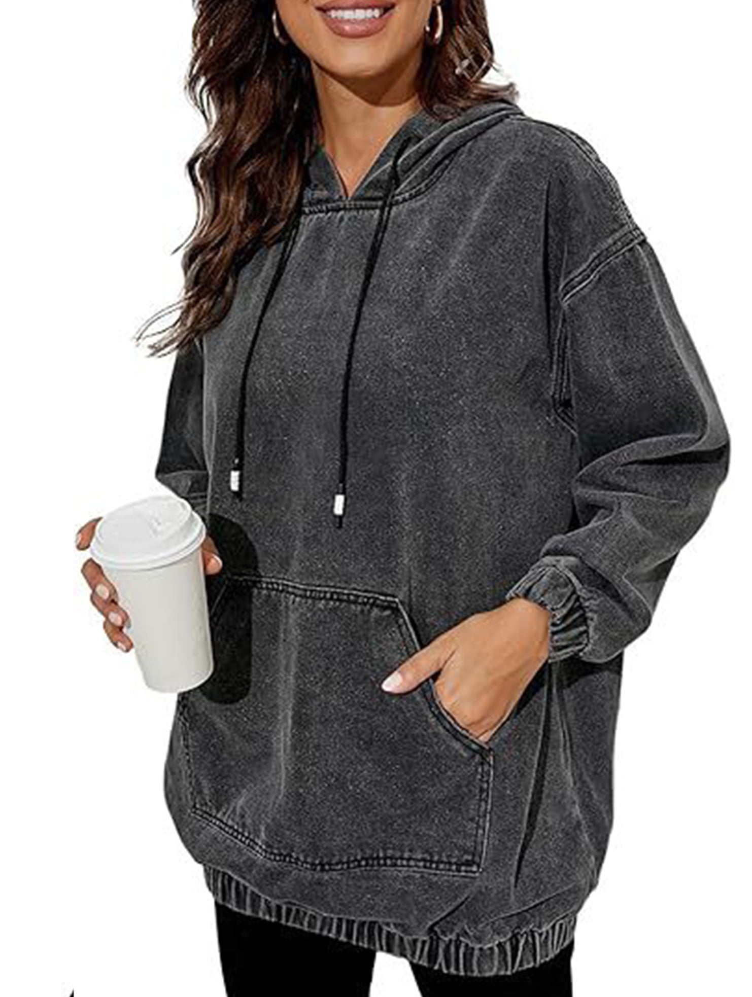 Women's denim retro hooded pullover sweatshirt_CWTSTL01214