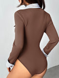 Sexy Faux Two-Piece Fitted Bodysuit for Women_CWTSTL01215