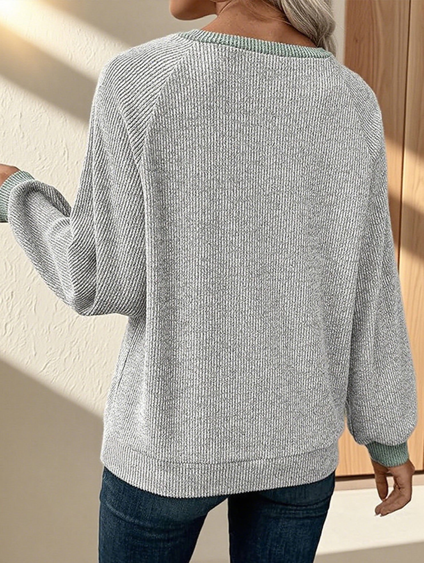 Color-blocked casual loose knit top for women_CWTSTL01256