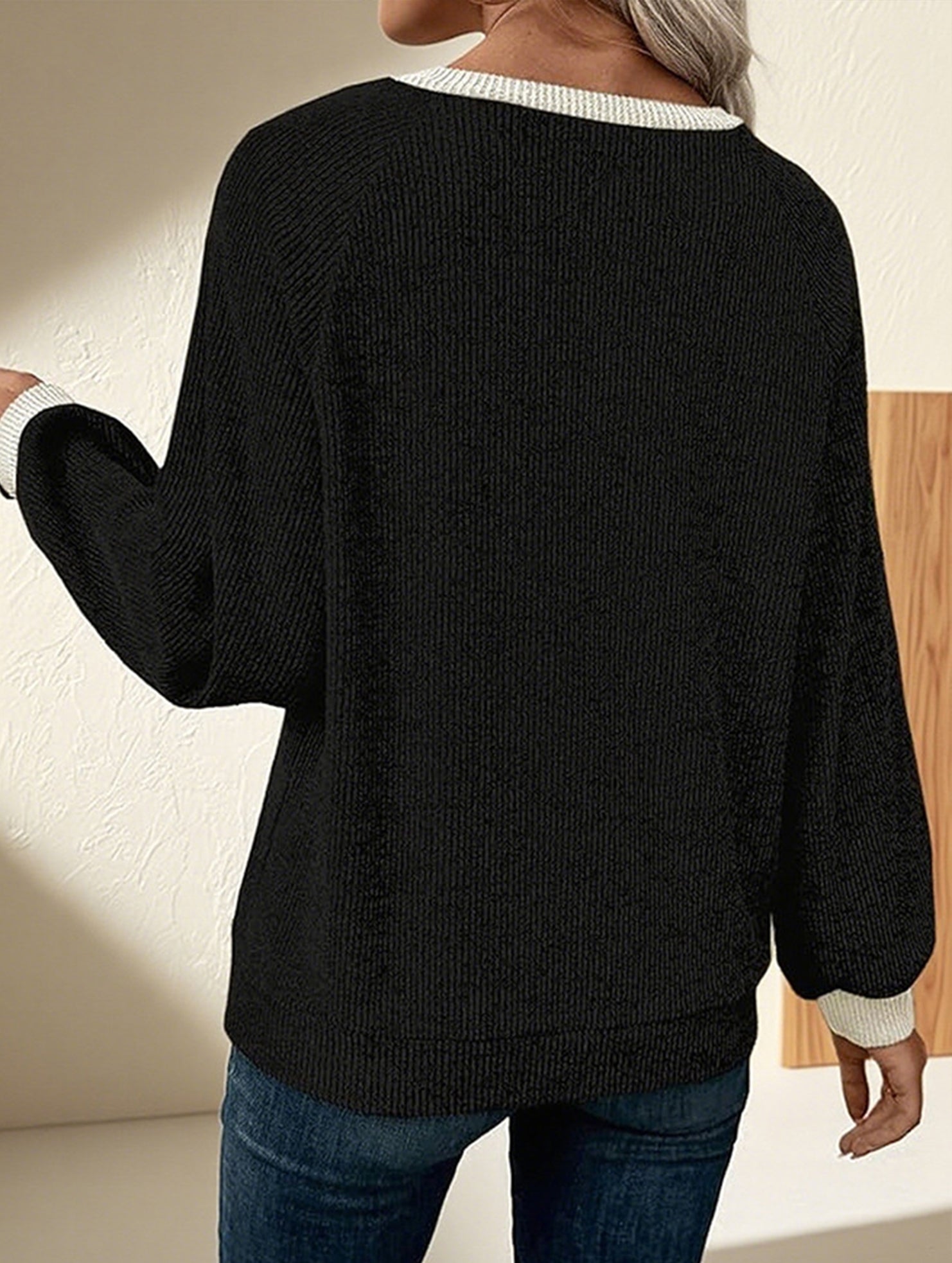 Color-blocked casual loose knit top for women_CWTSTL01256