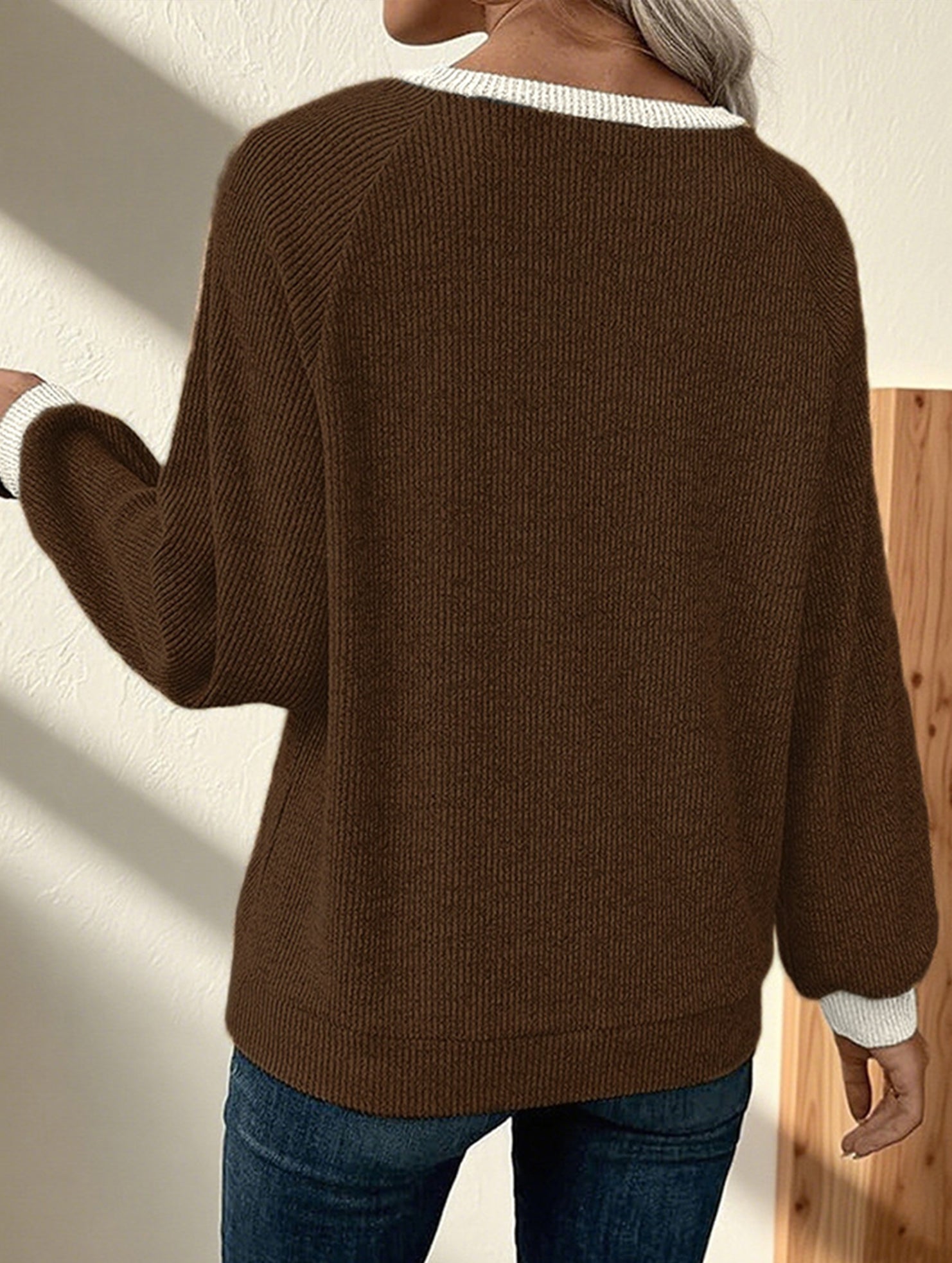 Color-blocked casual loose knit top for women_CWTSTL01256