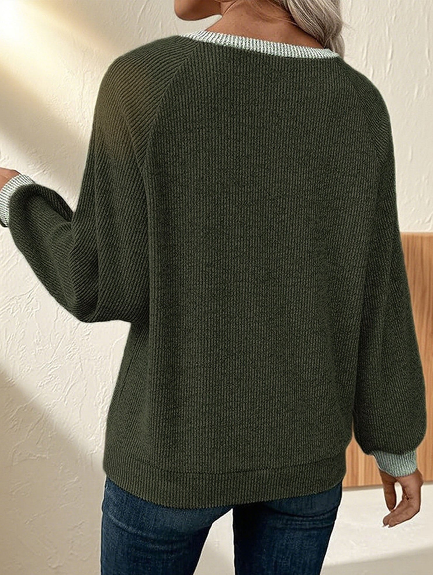 Color-blocked casual loose knit top for women_CWTSTL01256