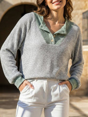 Color-blocked casual loose knit top for women_CWTSTL01256