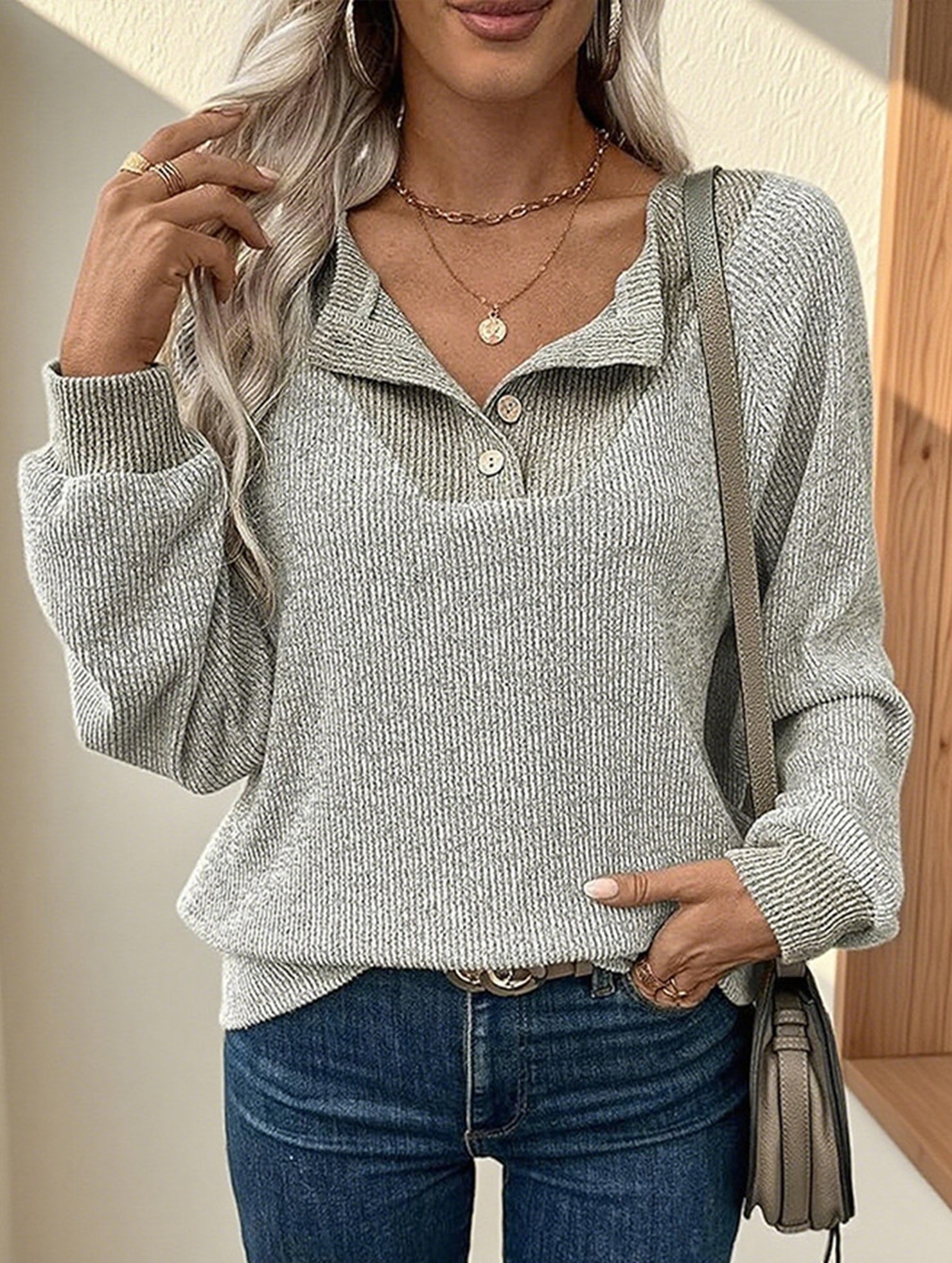 Color-blocked casual loose knit top for women_CWTSTL01256