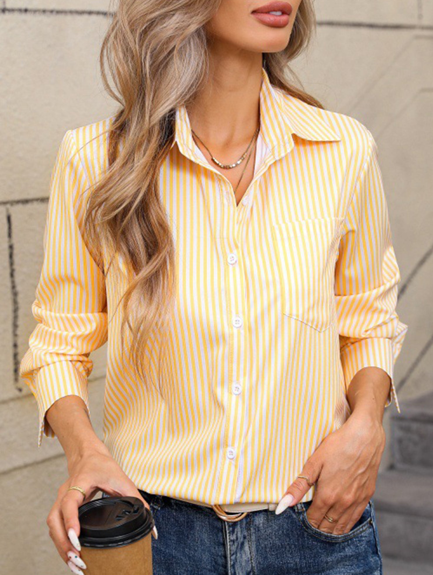 Women's striped loose casual long-sleeved shirt_CWTSTL01258