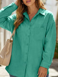 Casual collared brushed mid-length women's shirt_CWTSTL01267