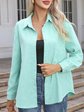 Casual collared brushed mid-length women's shirt_CWTSTL01267