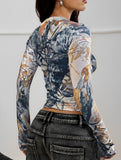 Spicy Print Long-Sleeved Women's Base Layer T-Shirt
