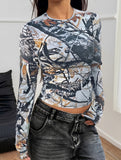Spicy Print Long-Sleeved Women's Base Layer T-Shirt