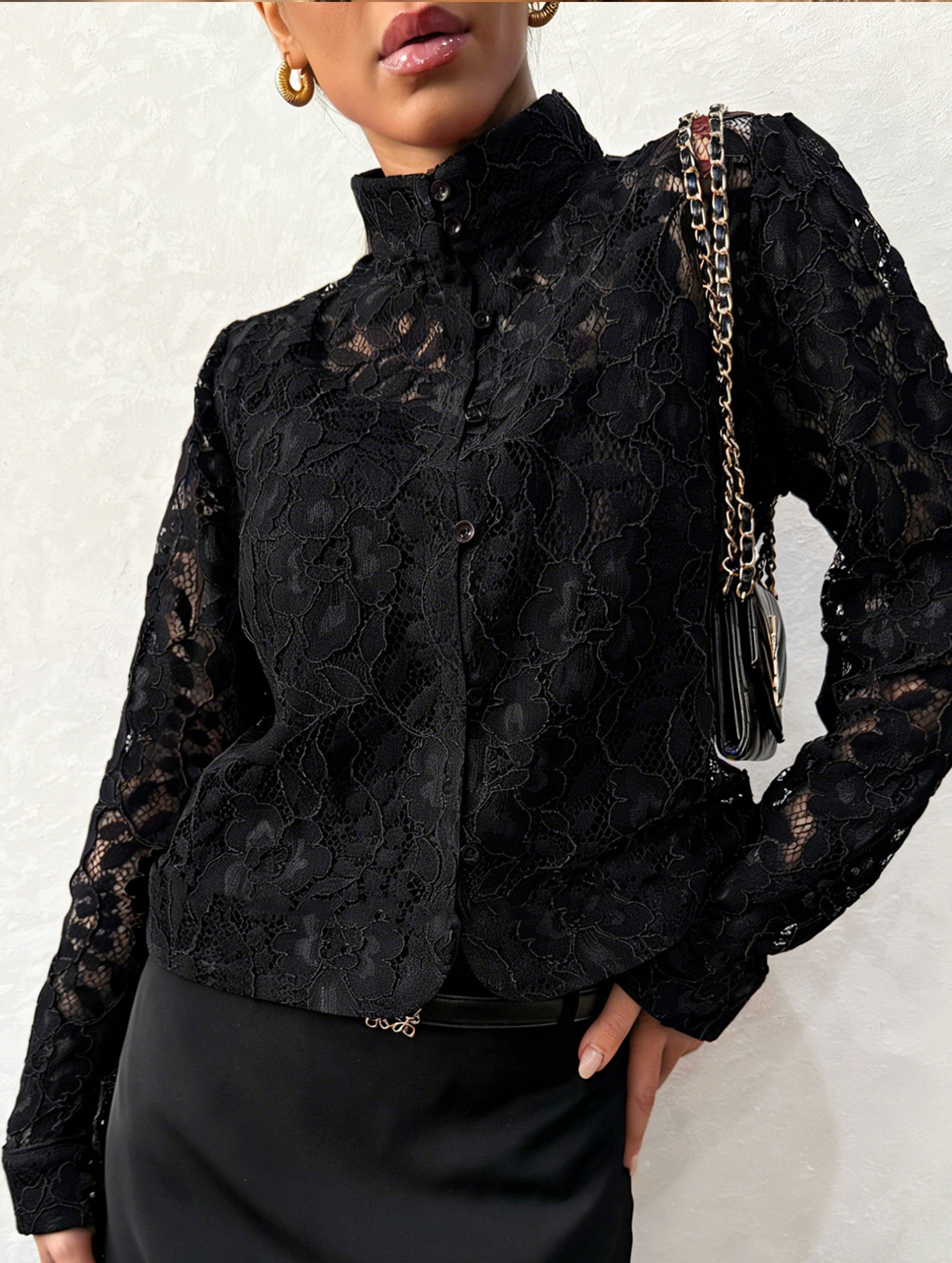 Fashionable lace cardigan, versatile shirt for women_CWTSTL01290