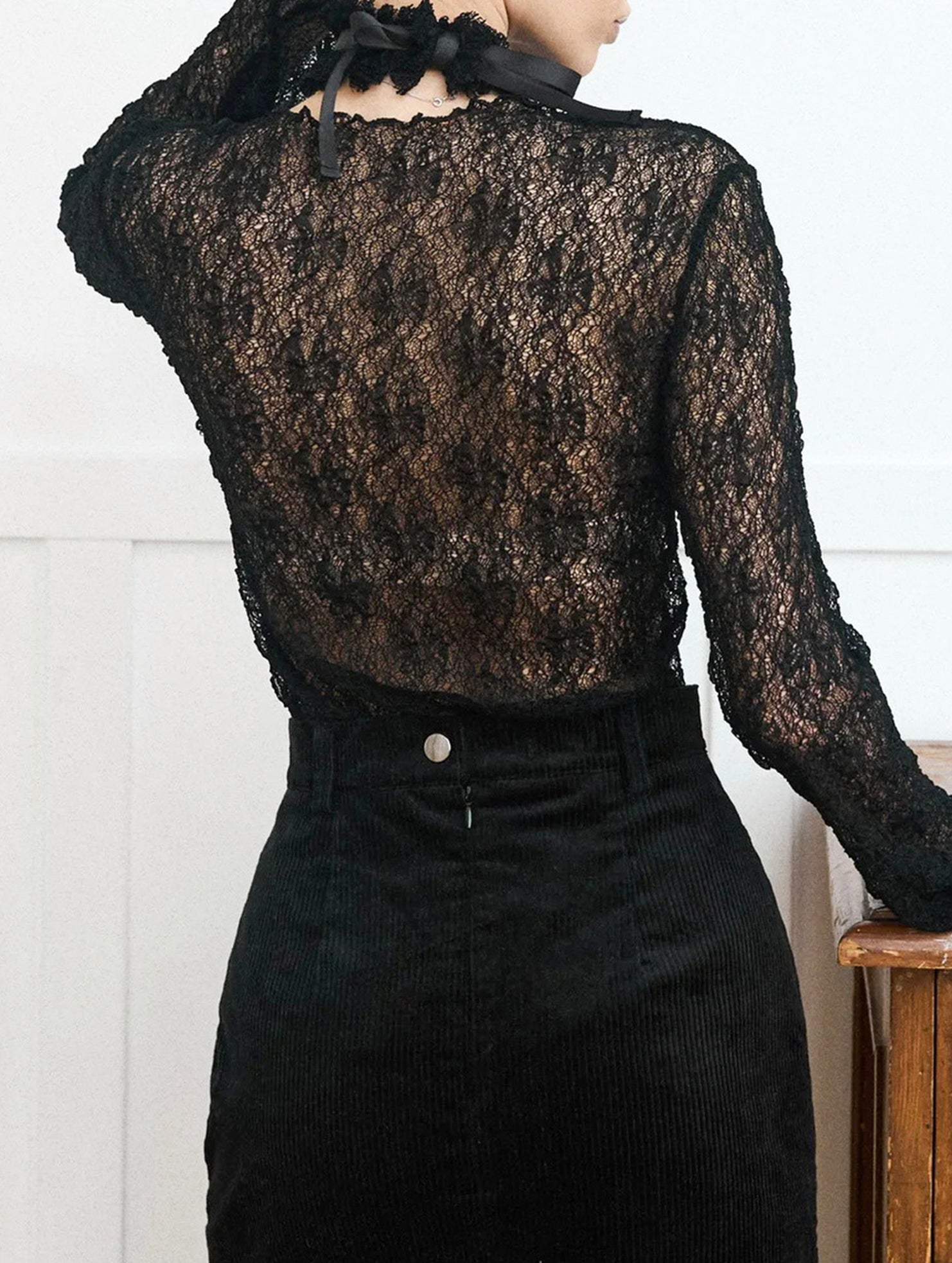 Elegant and stylish lace high-neck blouse for women