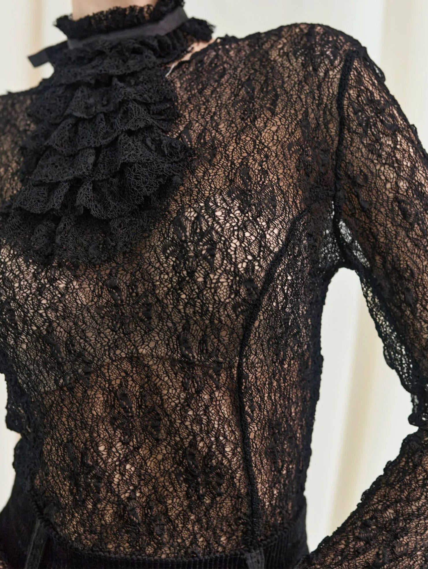 Elegant and stylish lace high-neck blouse for women