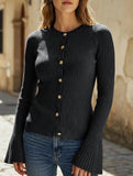 Ribbed base solid color knit top for women_CWTSTL01298