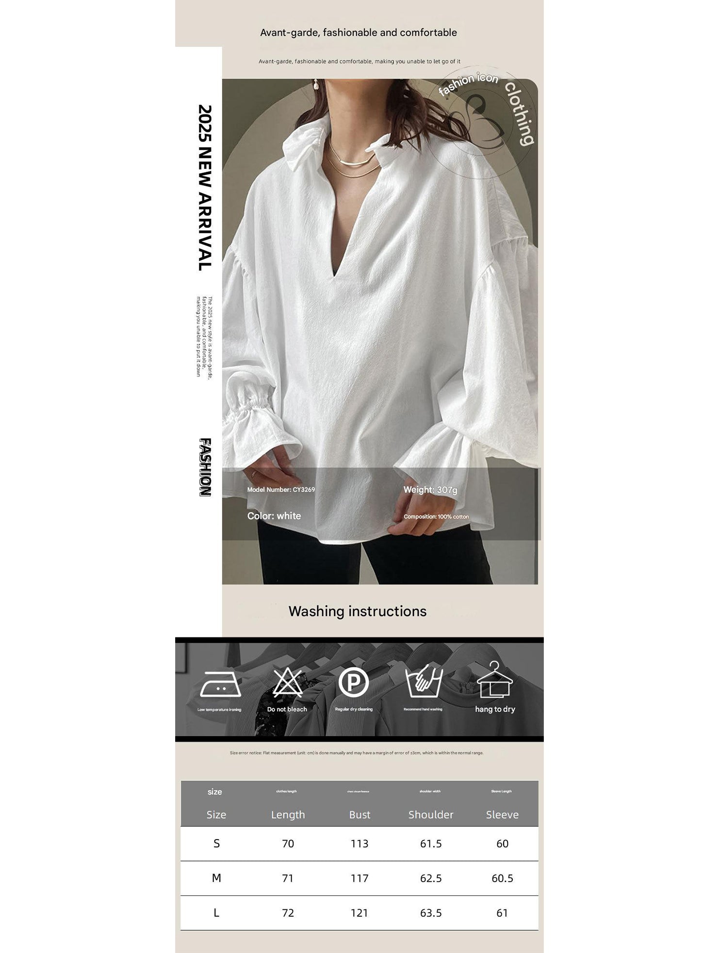 Court-style pleated puff sleeve blouse for women_CWTSTL01307