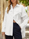 Women's elegant and versatile shirt with back slit_CWTSTL01308