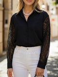 Elegant white lace-trimmed collared women's blouse_CWTSTL01309