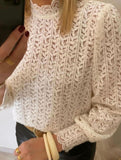 Women's layered lace fitted flared sleeve top_CWTSTL01313