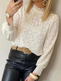 Women's layered lace fitted flared sleeve top_CWTSTL01313