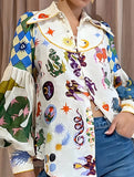 Vintage Illustration Print Shirt_CWTSTL01317