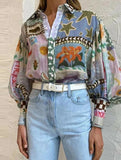 Elegant printed and painted blouse for women_CWTSTL01318