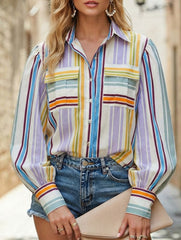 Elegant printed and painted blouse for women_CWTSTL01318
