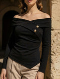 Elegant Off-Shoulder Long-Sleeved Shirt for Autumn_CWTSTL01323