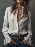 Loose-fitting round neck versatile top for women