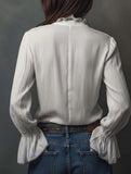 Loose-fitting round neck versatile top for women