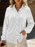 Women's sequined velvet loose-fitting shirt