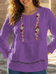 Casual lace patchwork elegant top for women