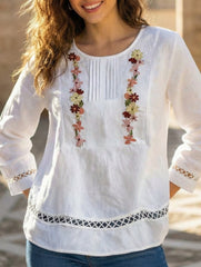 Casual lace patchwork elegant top for women