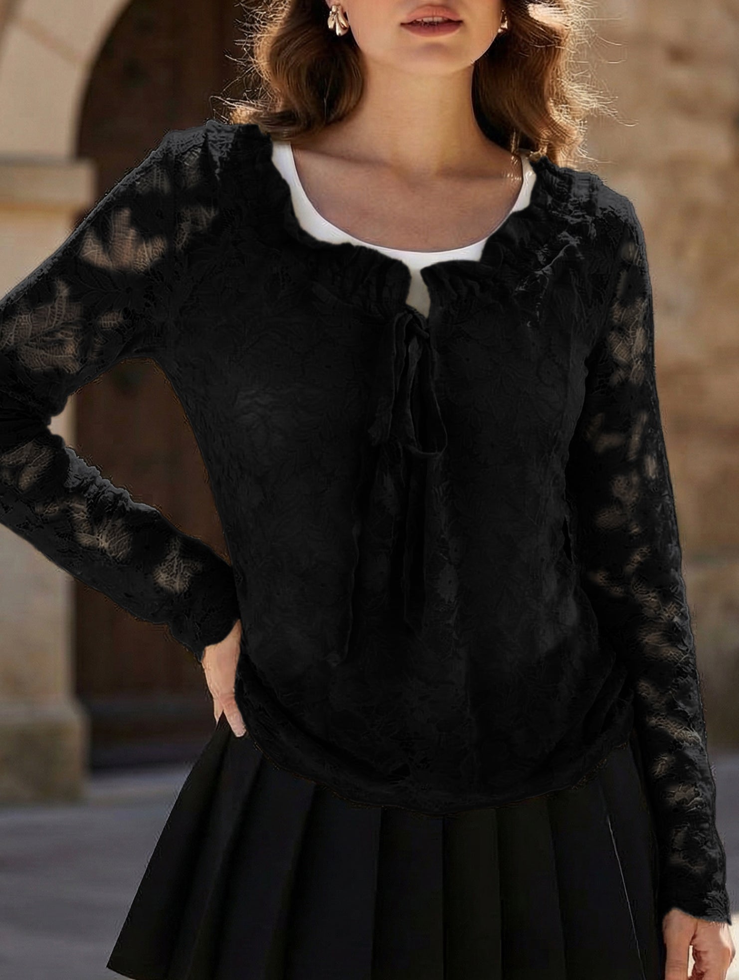 Lace Elegant Pullover Lace Shirt for Women