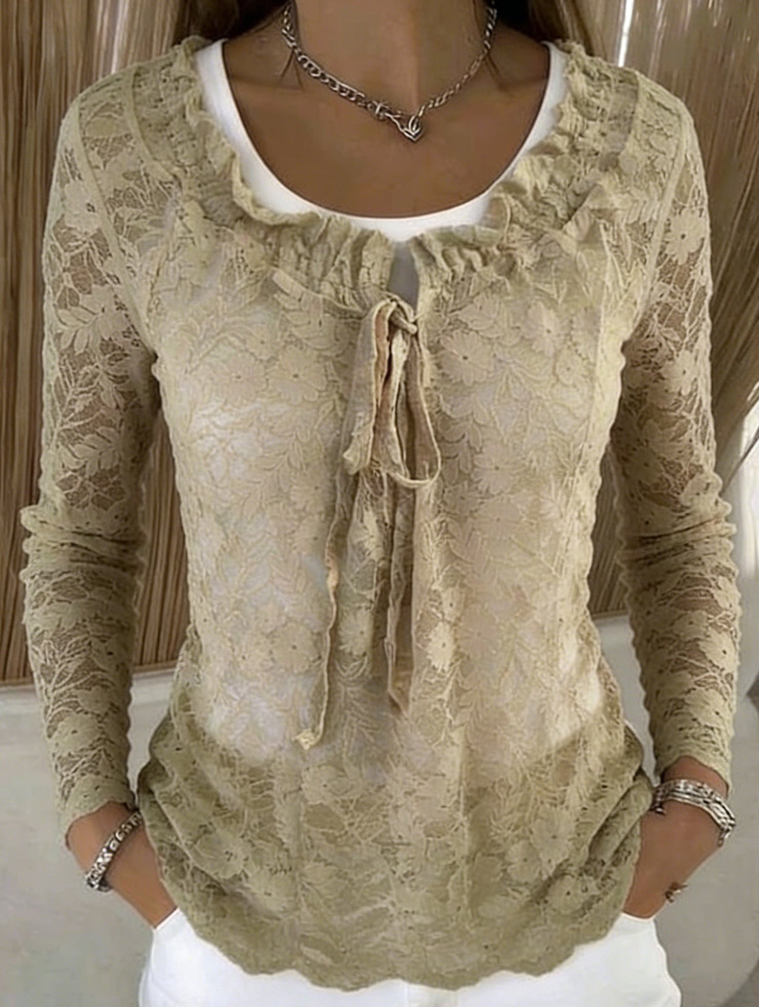 Lace Elegant Pullover Lace Shirt for Women