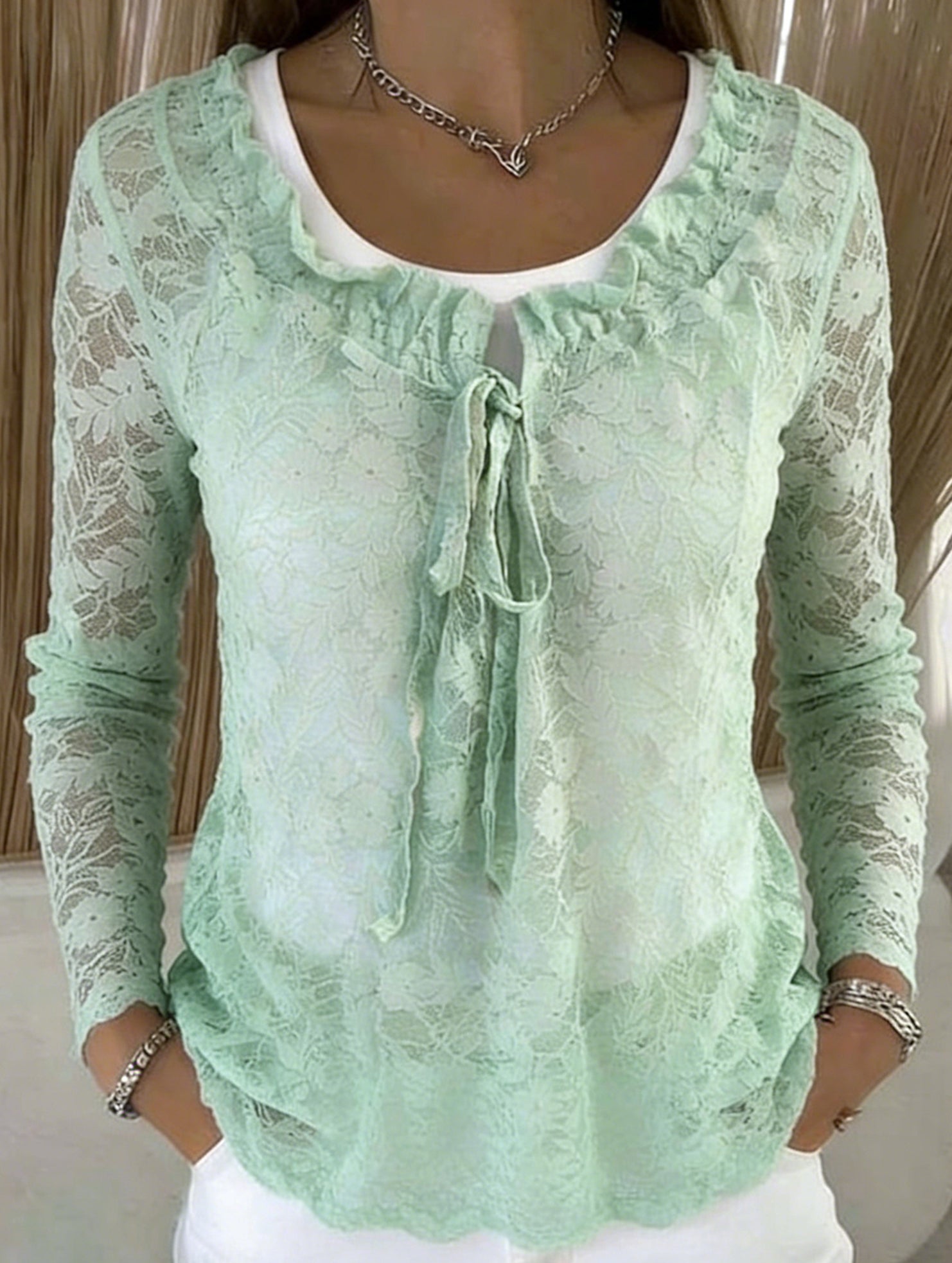 Lace Elegant Pullover Lace Shirt for Women