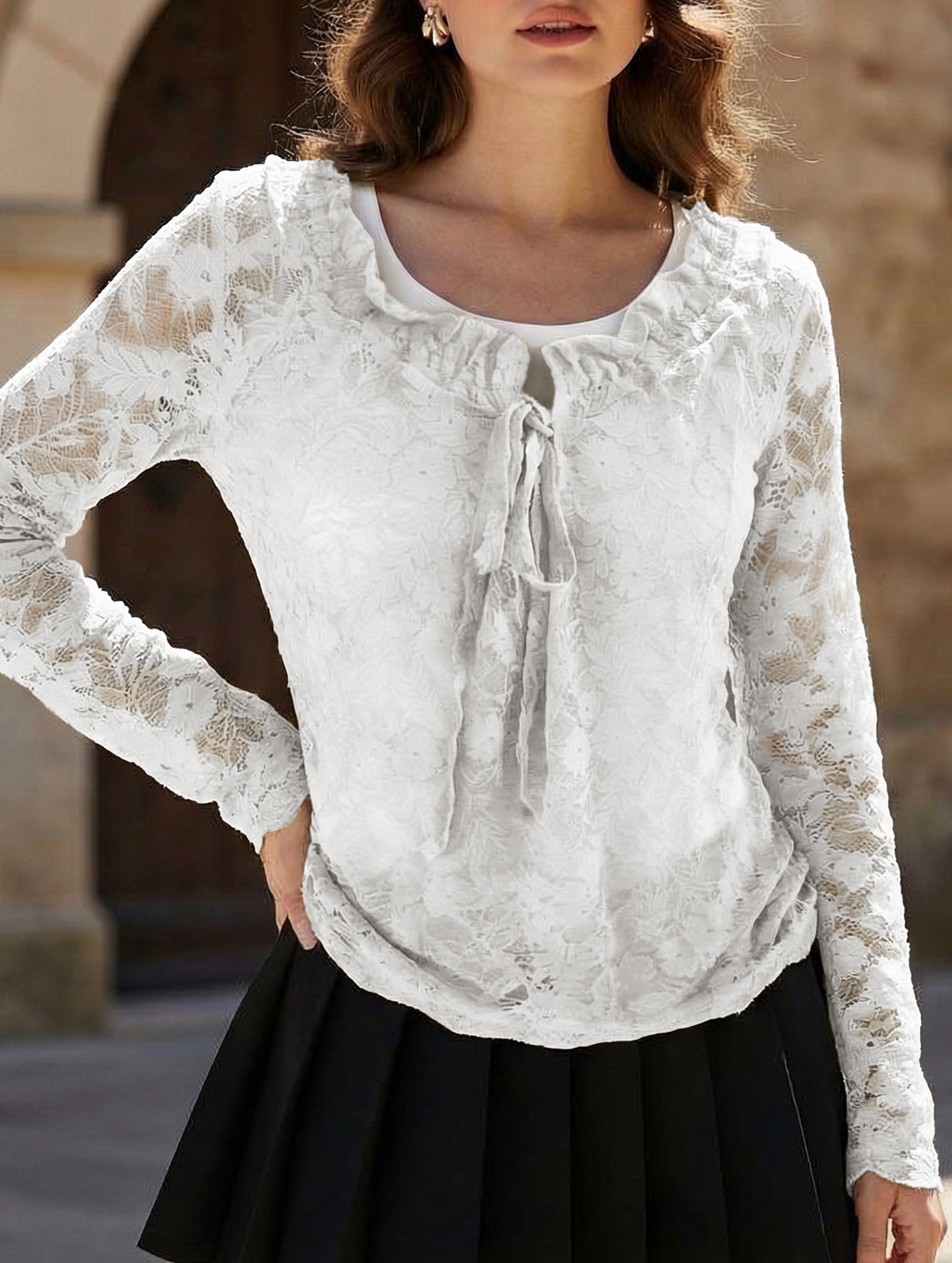 Lace Elegant Pullover Lace Shirt for Women