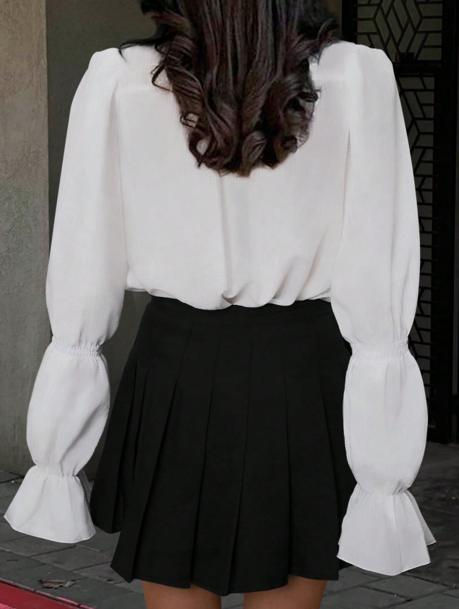 Women's casual blouse with elegant bell sleeves