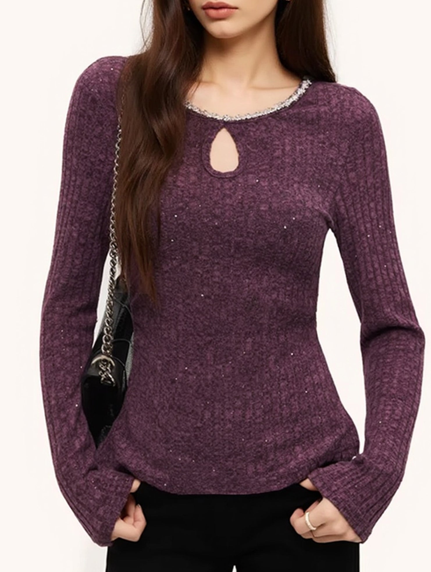French-style slim-fit base layer top for women