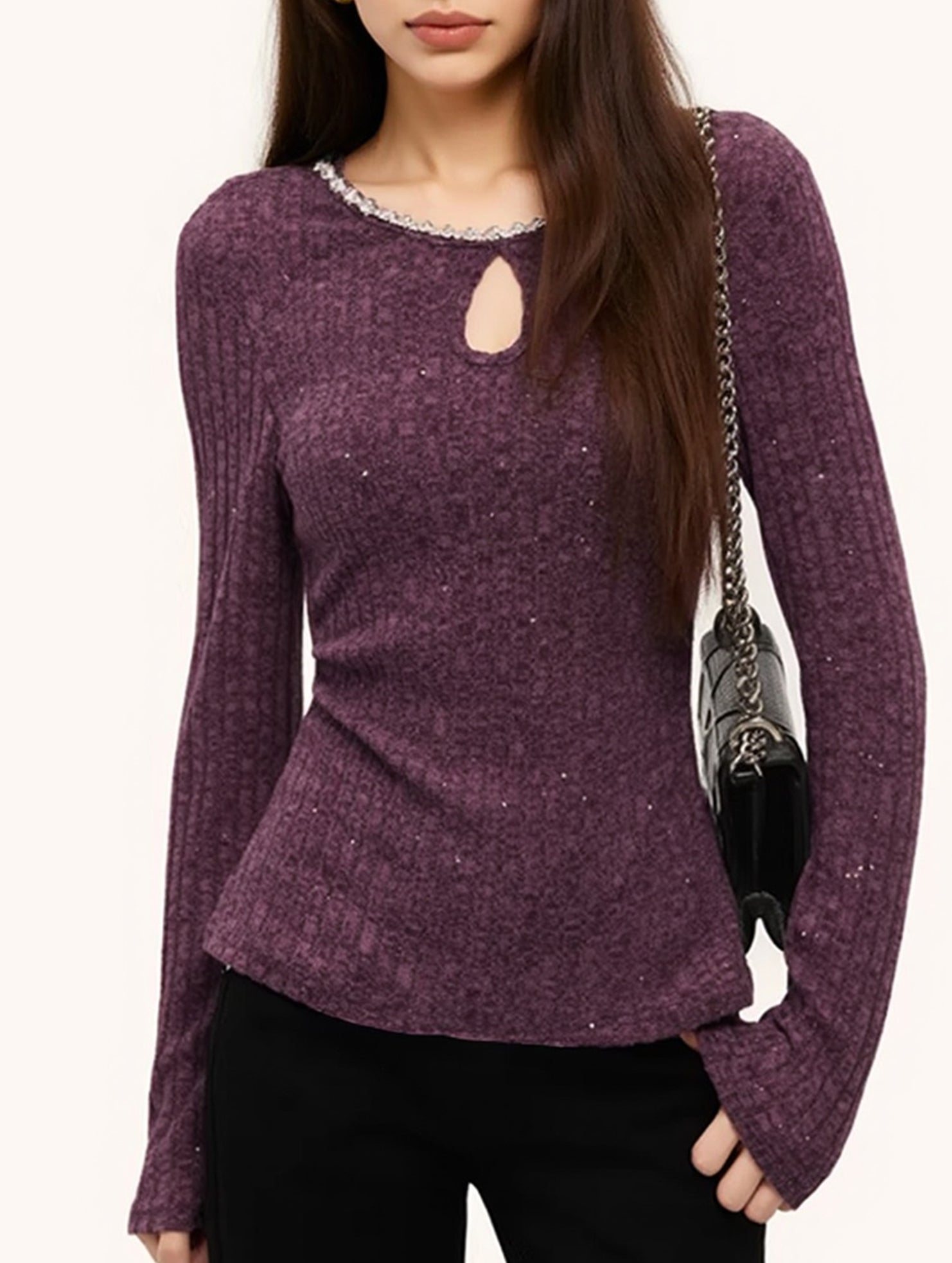 French-style slim-fit base layer top for women