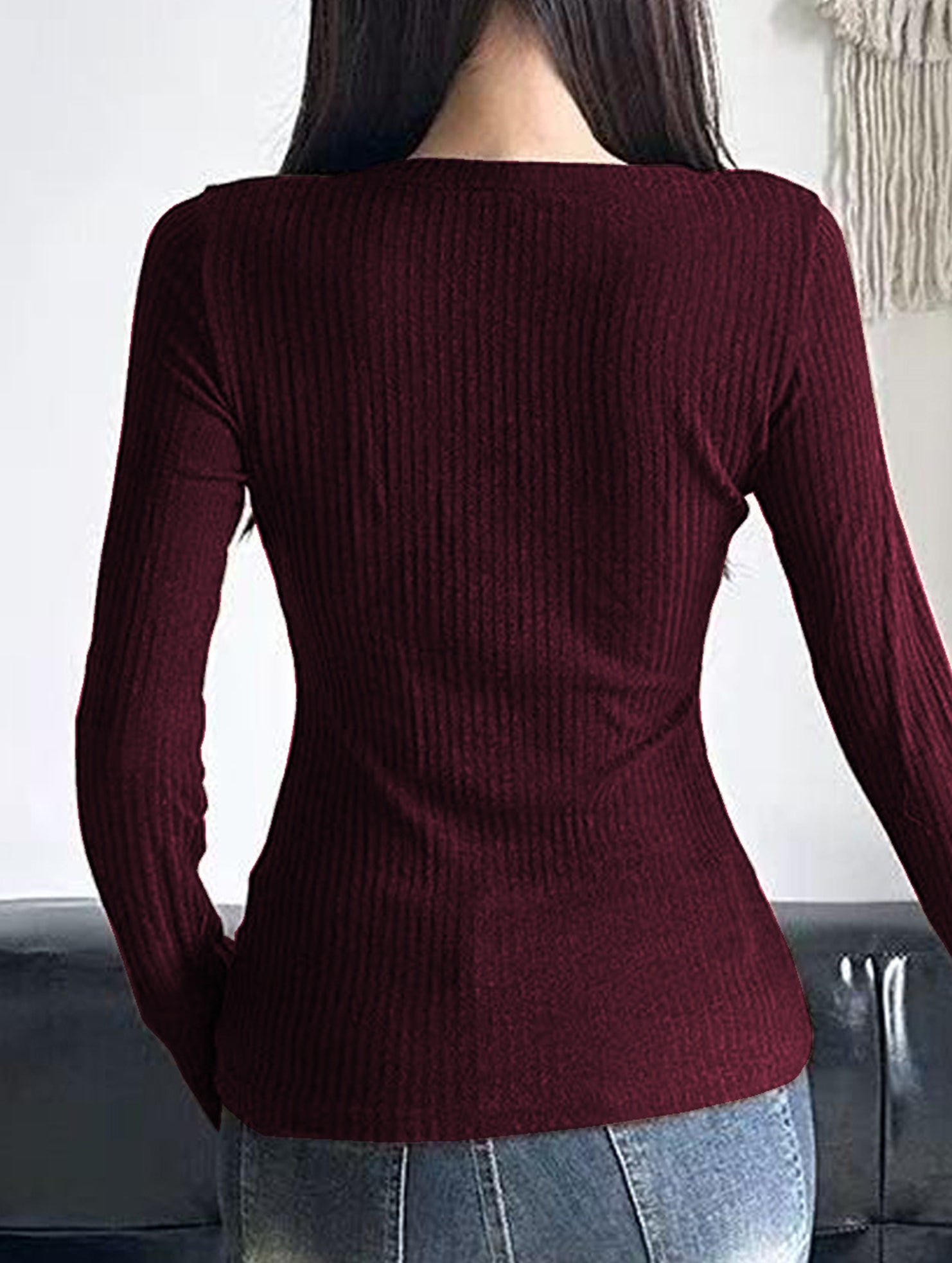 Retro lace trim slim-fit base layer for women_CWTSTL01351