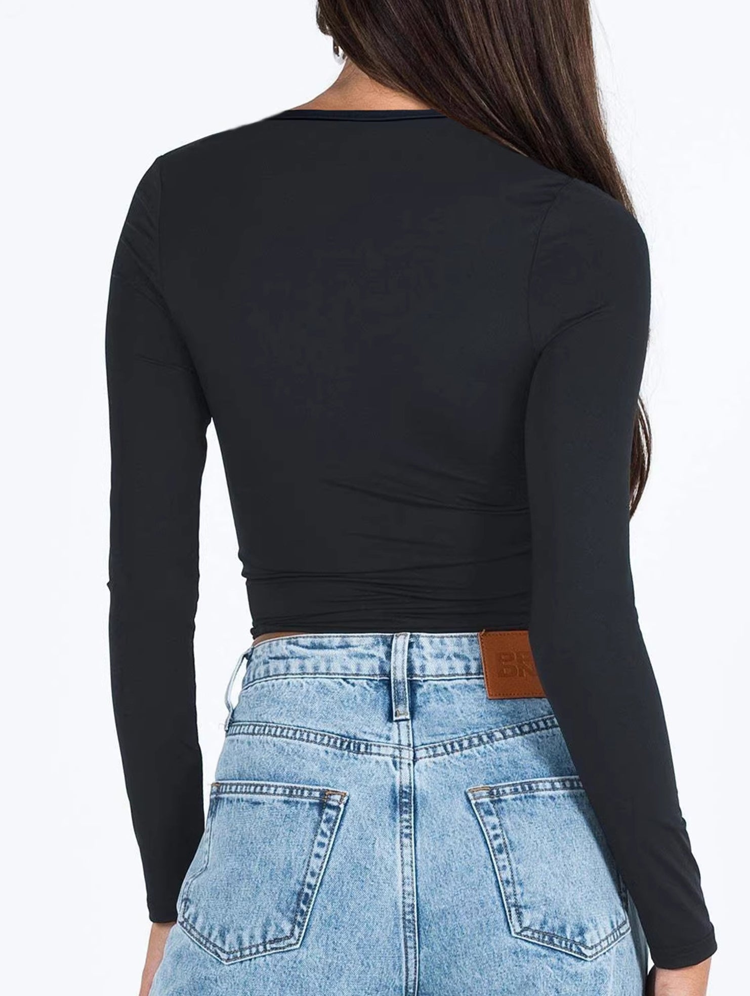 Trendy and sexy slim-fit faux two-piece top for women