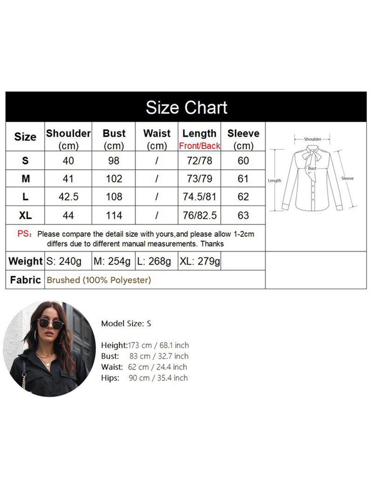 Plaid brushed loose-fitting shirt for women_CWTSTL01356