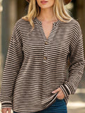 Plus Size Button-Down Striped Casual Top for Women_CWTSTL01382