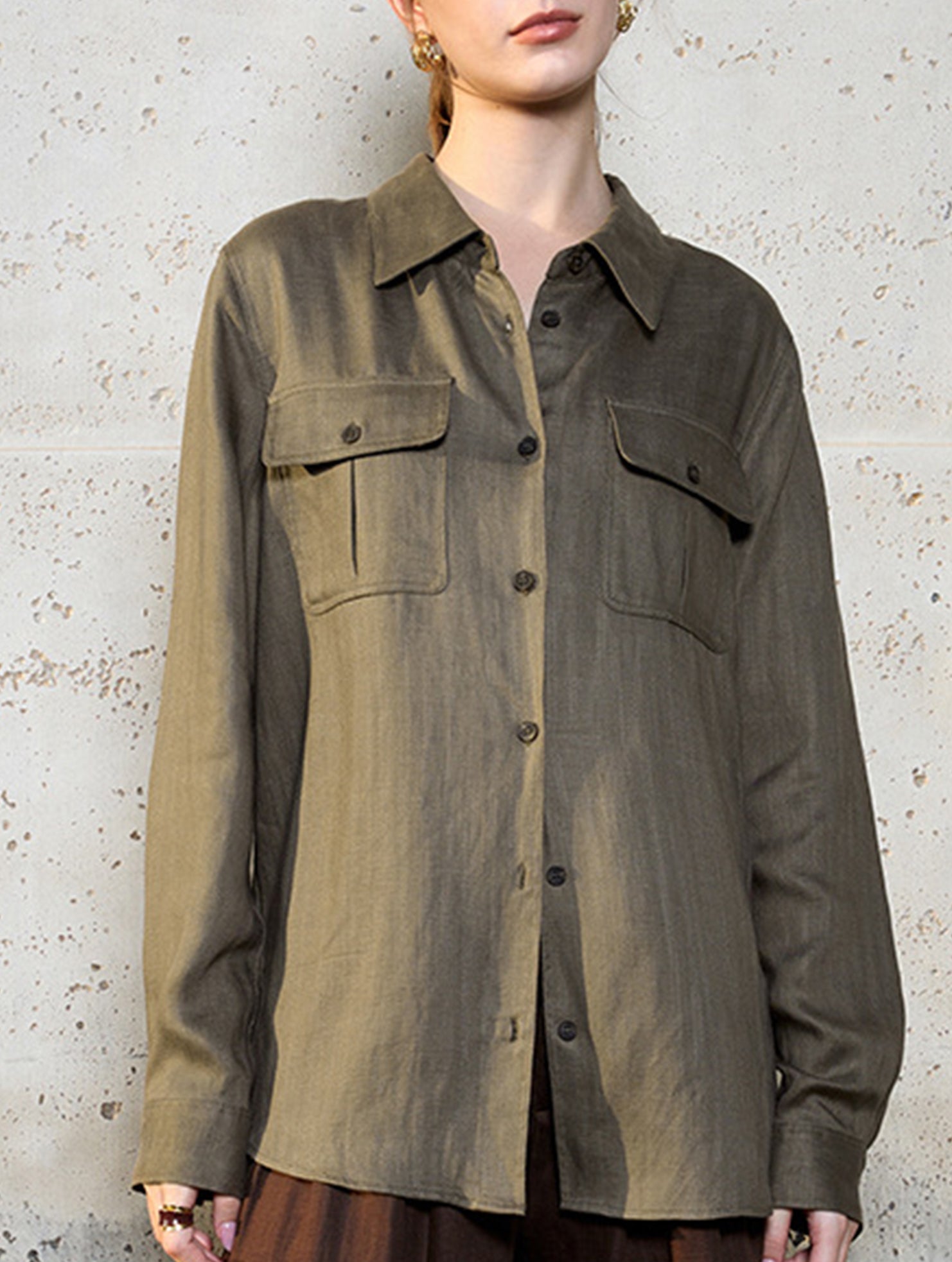 Tencel Linen Utility Pocket Shirt_CWTSTL01383