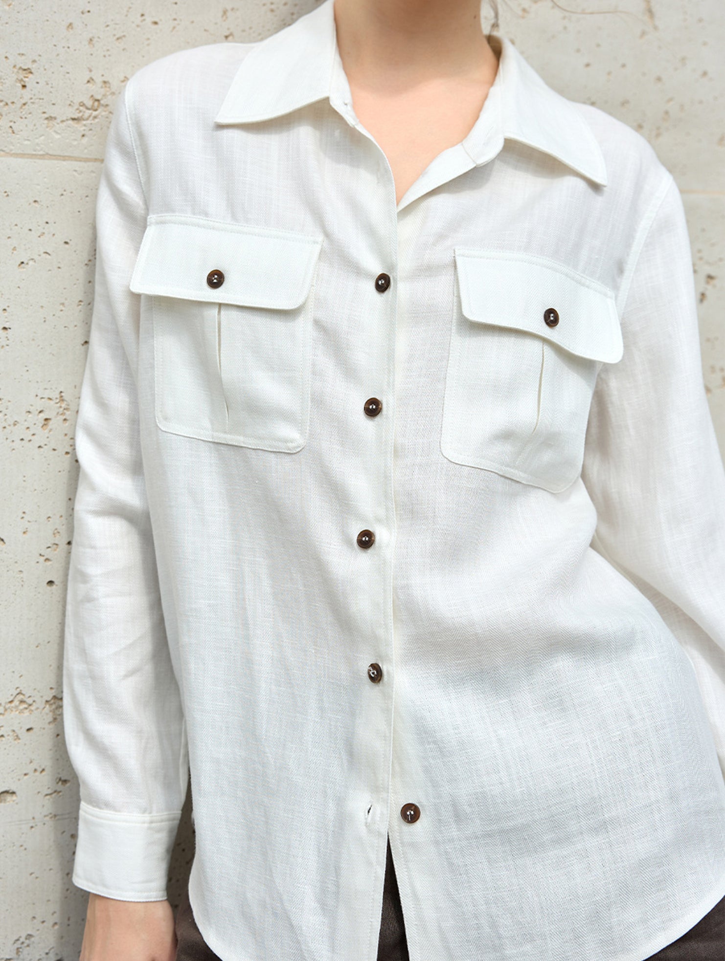 Tencel Linen Utility Pocket Shirt_CWTSTL01383